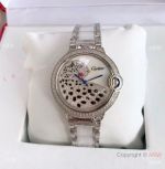 Copy Cartier Ballon Bleu SS Diamond Leopard Watch Swiss Quality